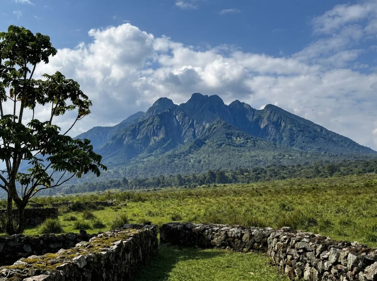 Virunga volcanoes in Rwanda